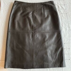 Patchwork Leather Midi Skirt Y2K Mocha Brown Whimsigoth Grunge